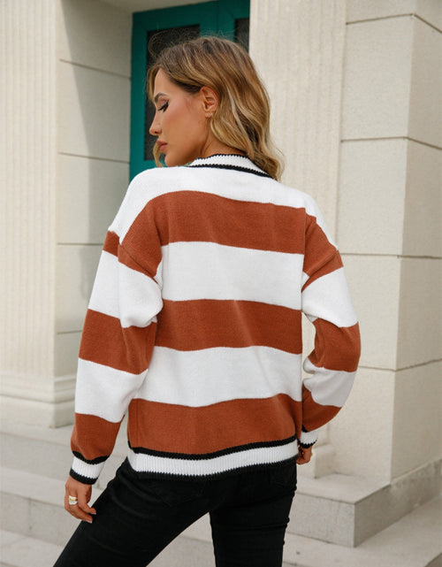 Load image into Gallery viewer, Angel Wings Striped Button Down Cardigan
