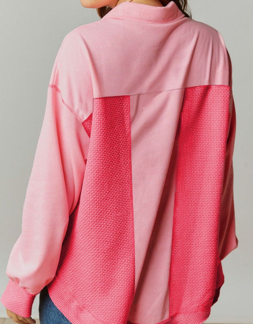 Load image into Gallery viewer, Two Tone Button Up Drop Shoulder Shacket
