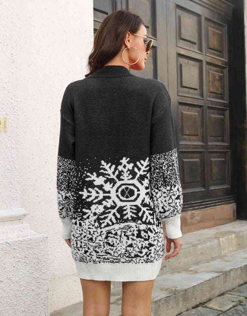 Load image into Gallery viewer, Snowflake Pattern Sweater Dress

