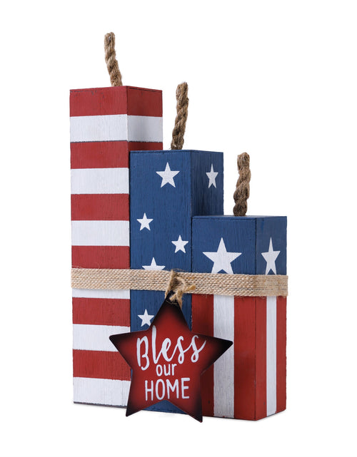 Load image into Gallery viewer, Americana Firecracker Block Bundle 14"H
