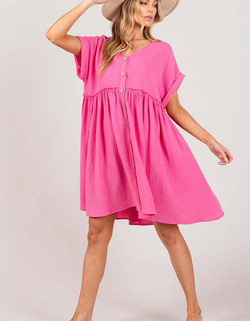 Load image into Gallery viewer, SAGE + FIG Button Up Short Sleeve Dress
