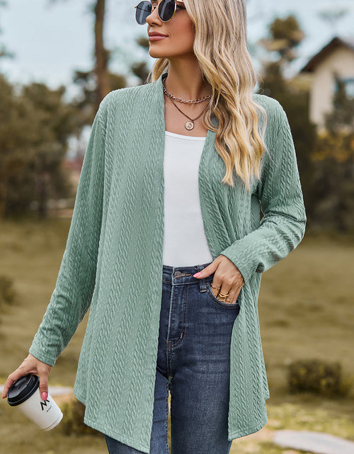 Load image into Gallery viewer, Textured Open Front Long Sleeve Cardigan
