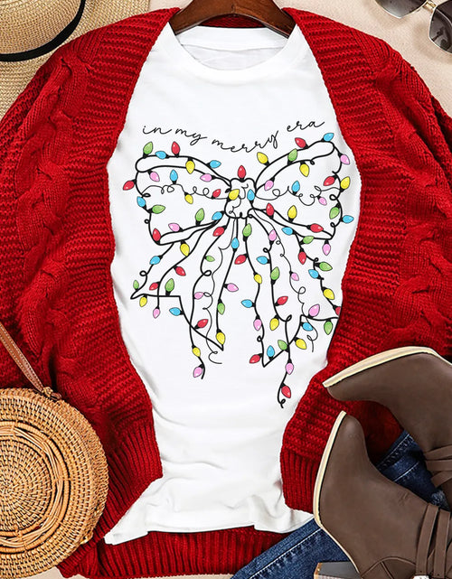Load image into Gallery viewer, Full Size Bow Round Neck Short Sleeve T-Shirt
