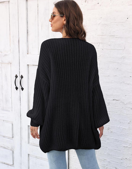Load image into Gallery viewer, Open Front Dropped Shoulder Longline Cardigan
