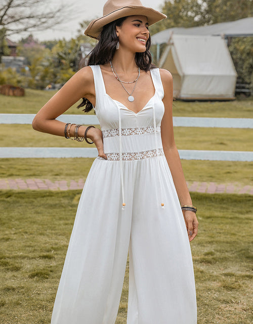 Load image into Gallery viewer, Backless Wide Strap Wide Leg Jumpsuit
