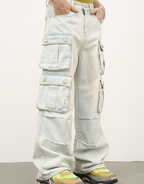 Load image into Gallery viewer, Men's Mid Rise Jeans with Cargo Pockets
