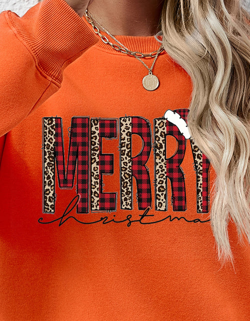 Load image into Gallery viewer, MERRY CHRISTMAS Round Neck Long Sleeve Sweatshirt

