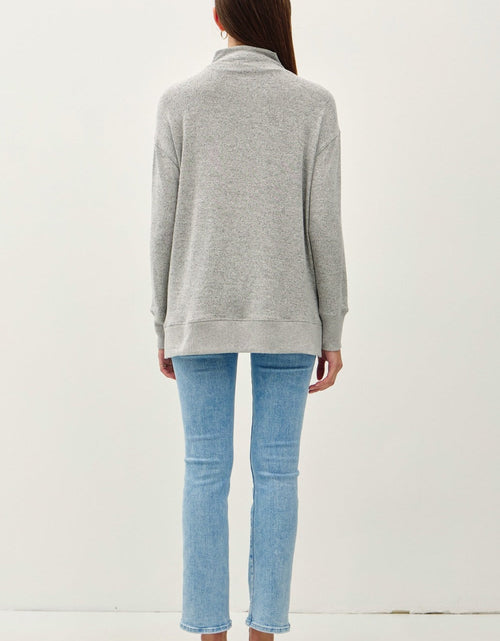 Load image into Gallery viewer, Be Cool Side Slit Mock Neck Long Sleeve Tunic Top
