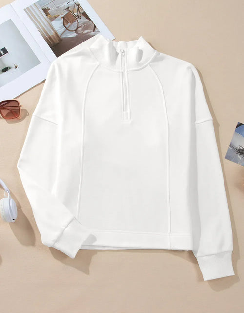 Load image into Gallery viewer, Half Zip Long Sleeve Sweatshirt

