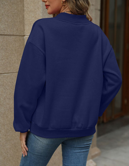 Load image into Gallery viewer, V-Neck Long Sleeve Dropped Shoulder Sweatshirt
