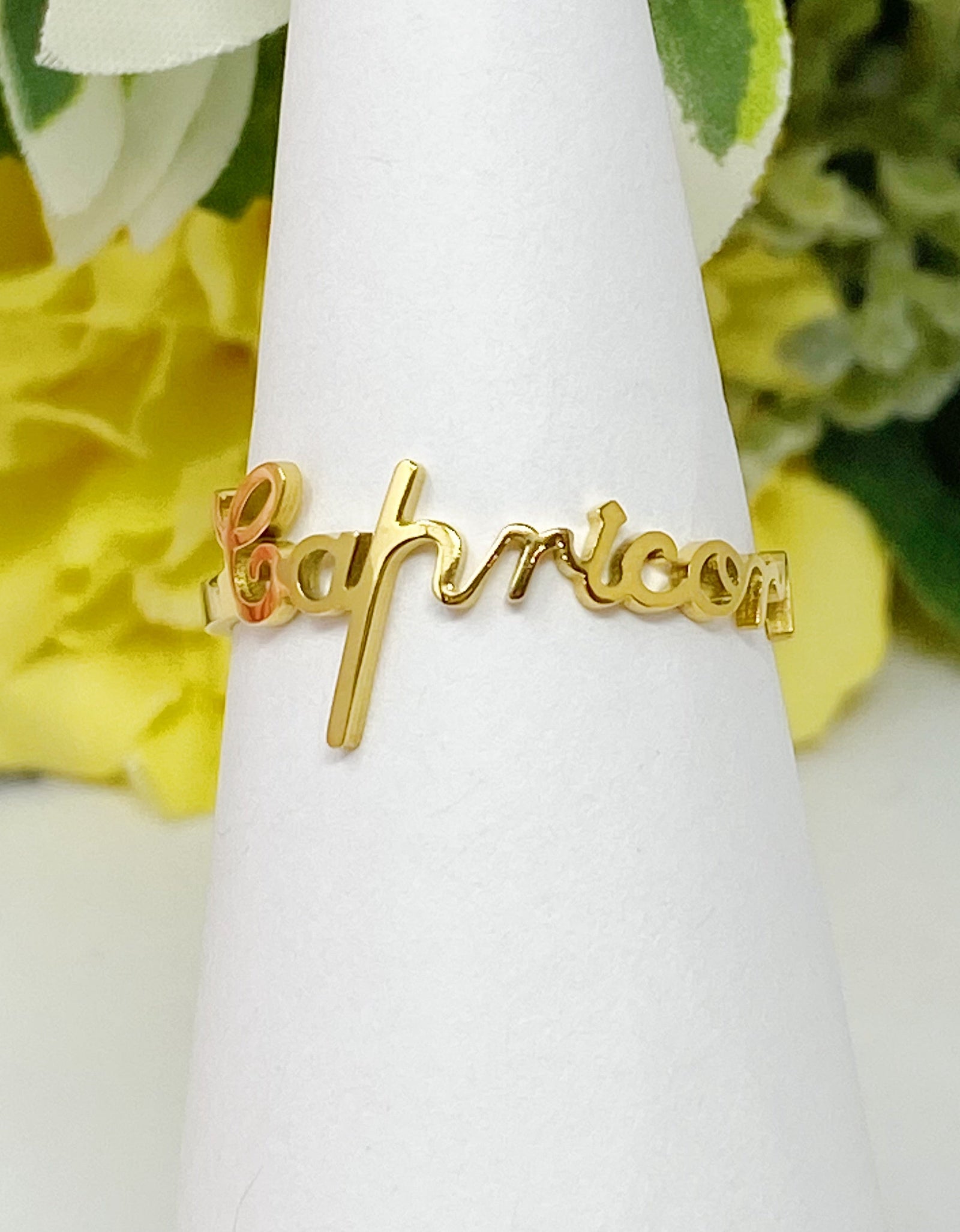 Scripted Zodiac Ring by Ellisonyoung.com
