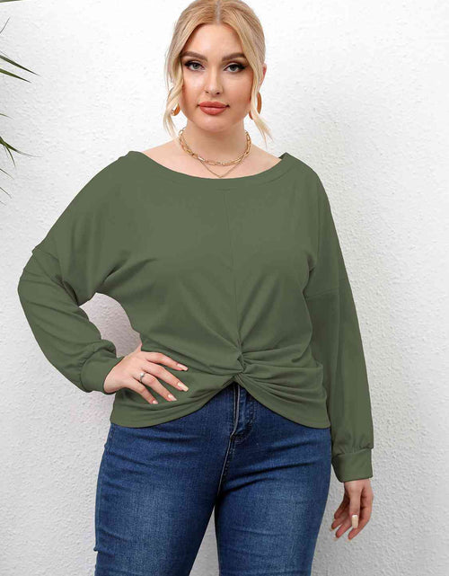 Load image into Gallery viewer, Plus Size Twisted Drop Shoulder T-Shirt
