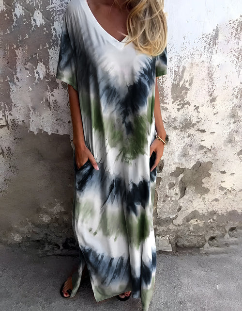 Load image into Gallery viewer, Full Size Pocketed Tie-Dye Short Sleeve Dress
