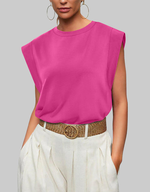 Load image into Gallery viewer, Florira Round Neck Cap Sleeve T-Shirt
