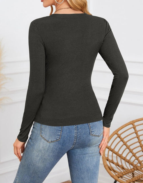 Load image into Gallery viewer, Notched Long Sleeve T-Shirt
