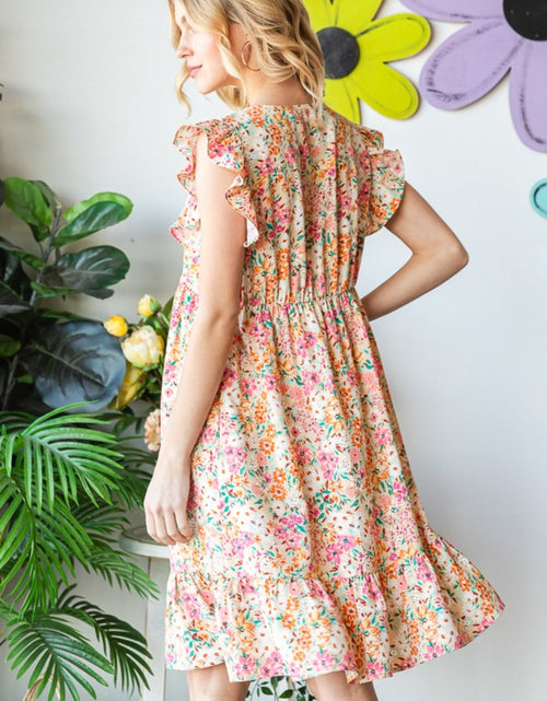 Load image into Gallery viewer, Heimish Full Size Floral Ruffled V-Neck Dress
