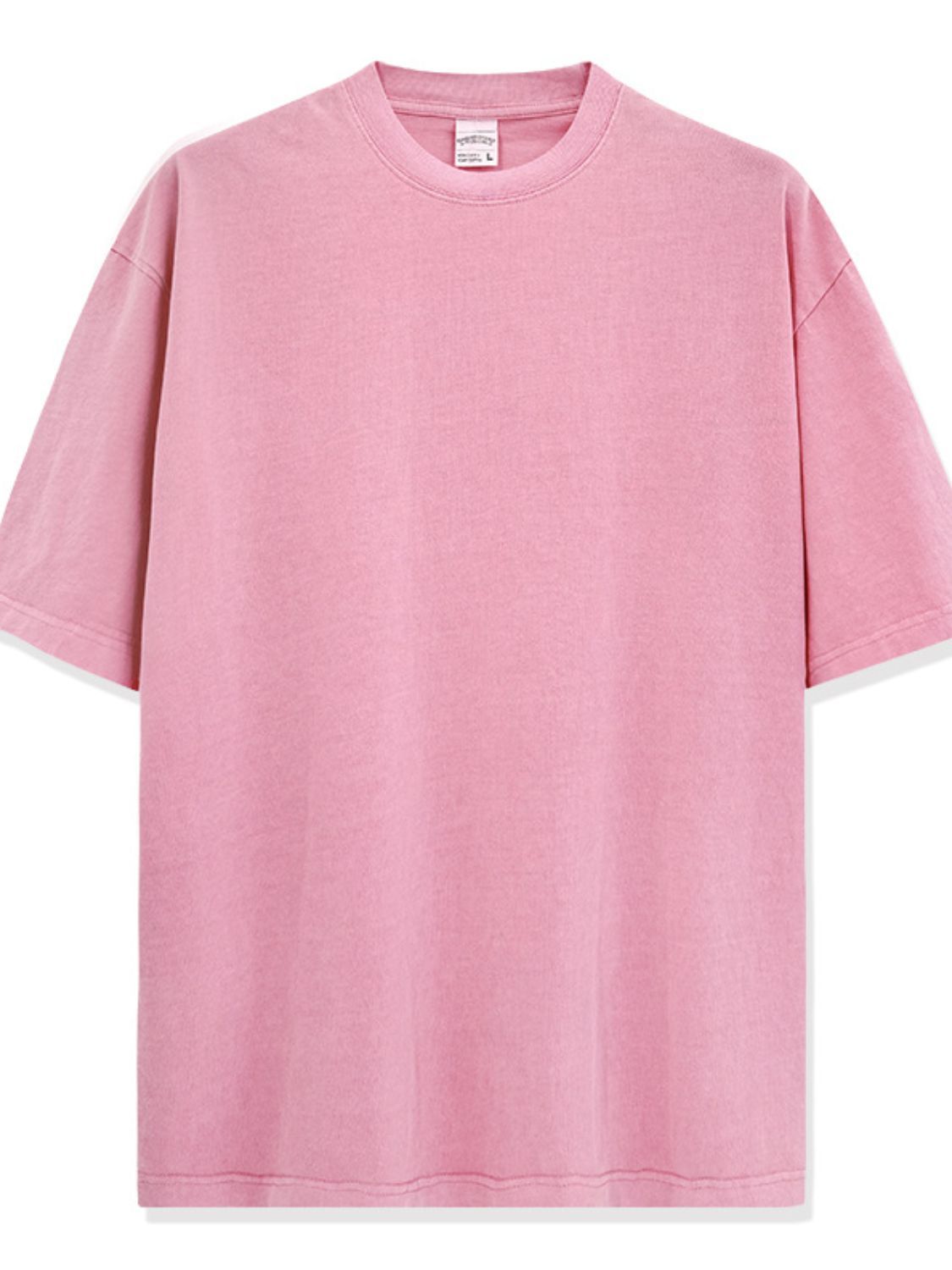 Men's Full Size Round Neck Washed T-Shirt Plus Size