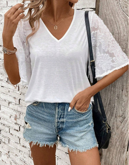 Load image into Gallery viewer, V-Neck Half Sleeve T-Shirt
