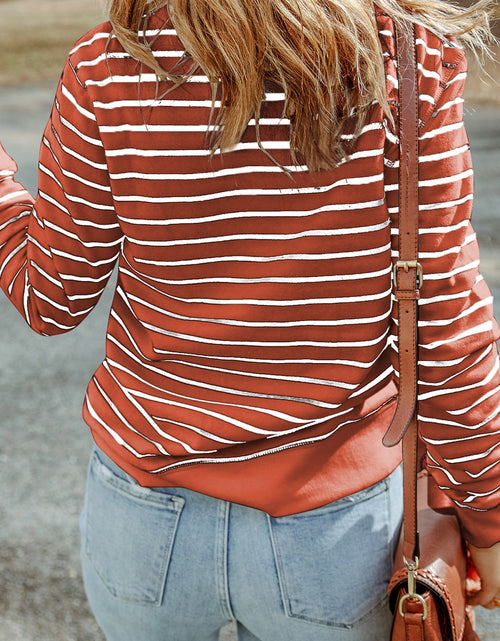 Load image into Gallery viewer, Striped Long Sleeve Round Neck Top
