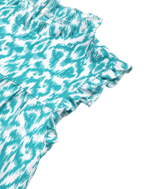 Load image into Gallery viewer, Perfee Printed Frill Sleeveless Mini Dress
