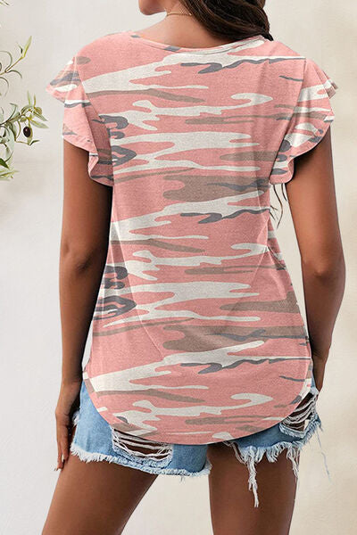 Load image into Gallery viewer, Printed Round Neck Short Sleeve T-Shirt
