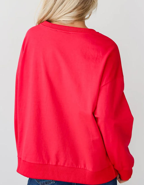 Load image into Gallery viewer, Letter Round Neck Long Sleeve Sweatshirt
