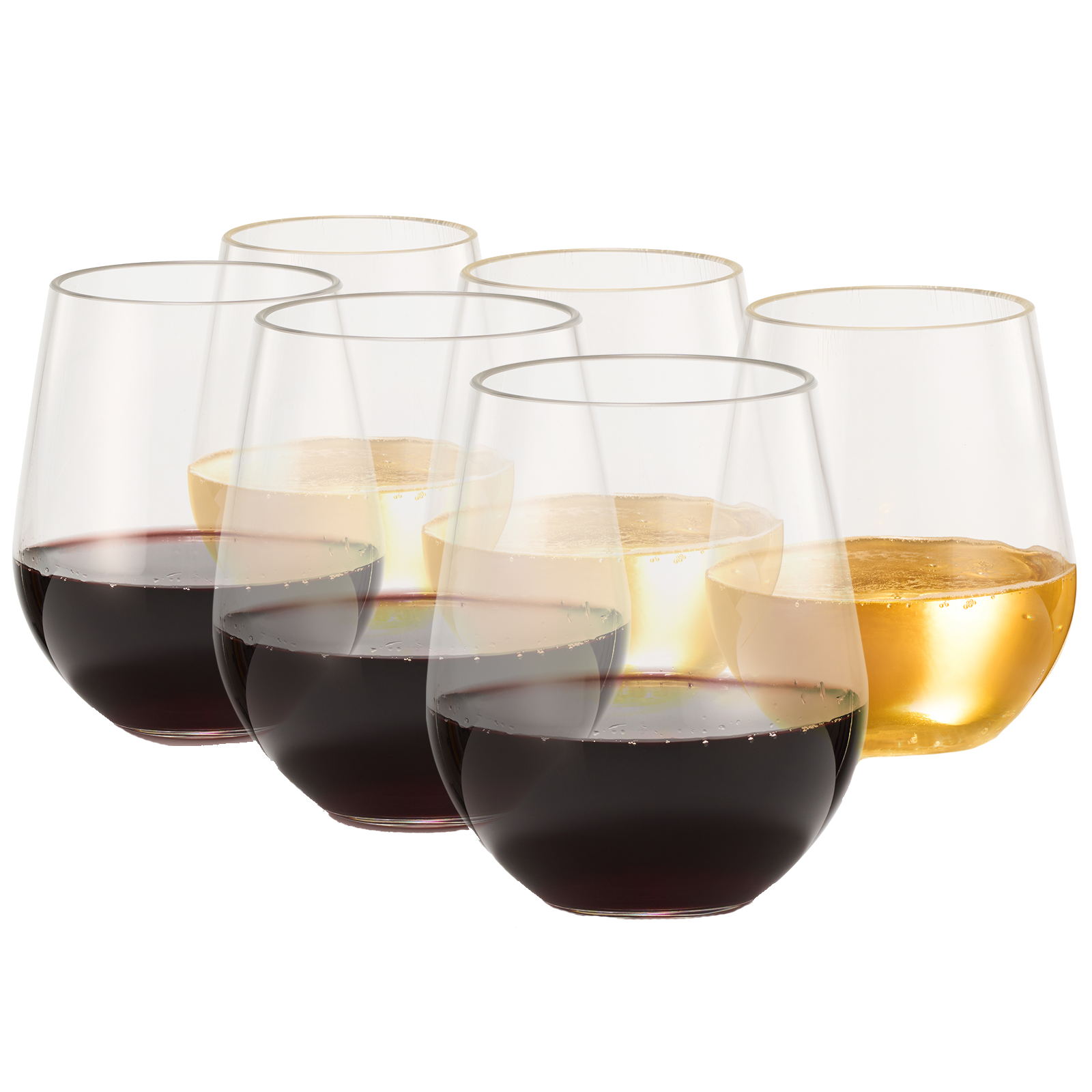 European Style Unbreakable Elegant Acrylic Stemless Wine Glasses 15 oz | Set of 6 | 100% Tritan Shatterproof BPA-free Reusable Plastic Glassware, Perfect For Homes & Bars | Dishwasher-Safe, Clear by The Wine Savant