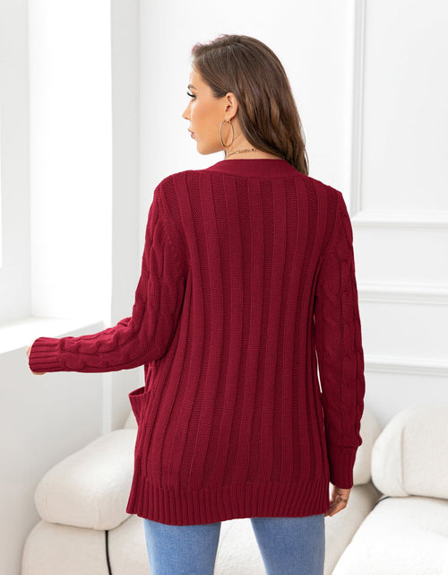 Load image into Gallery viewer, Button Down Cable-Knit Cardigan
