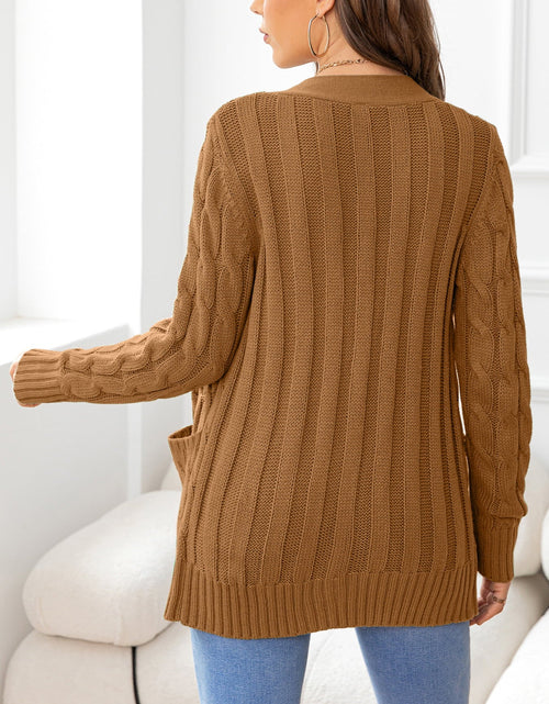 Load image into Gallery viewer, Button Down Cable-Knit Cardigan
