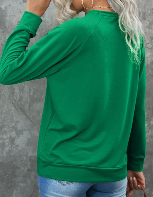 Load image into Gallery viewer, Candy Cane Round Neck Long Sleeve Sweatshirt
