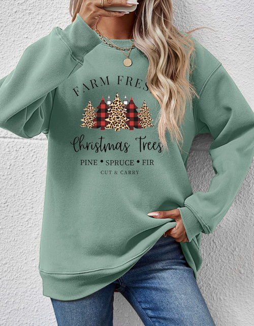 Load image into Gallery viewer, Graphic Round Neck Long Sleeve Sweatshirt
