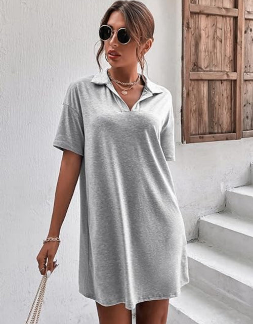 Load image into Gallery viewer, Johnny Collar Short Sleeve Polo Dress
