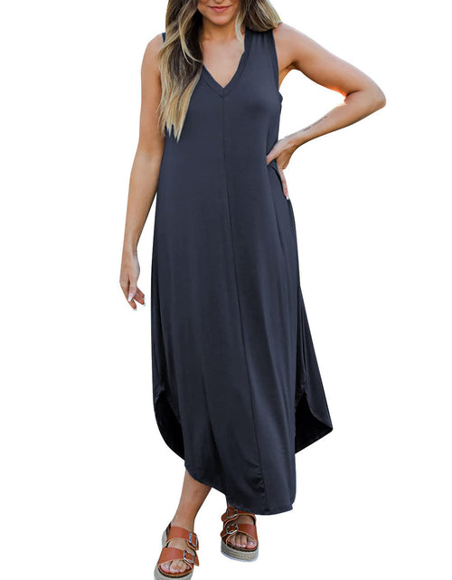 Load image into Gallery viewer, Full Size V-Neck Midi Tank Dress
