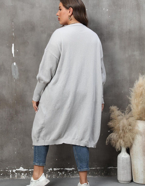 Load image into Gallery viewer, Plus Size Long Sleeve Pocketed Cardigan
