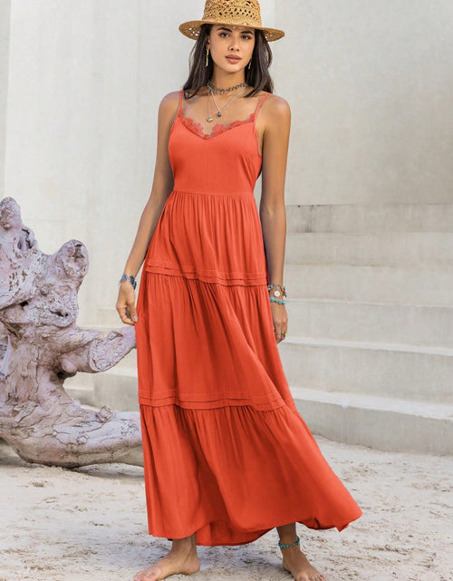 Load image into Gallery viewer, Lace Detail V-Neck Cami Dress

