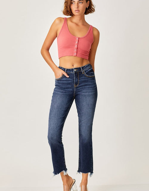 Load image into Gallery viewer, Risen Full Size Frayed Hem Cropped Straight Jeans
