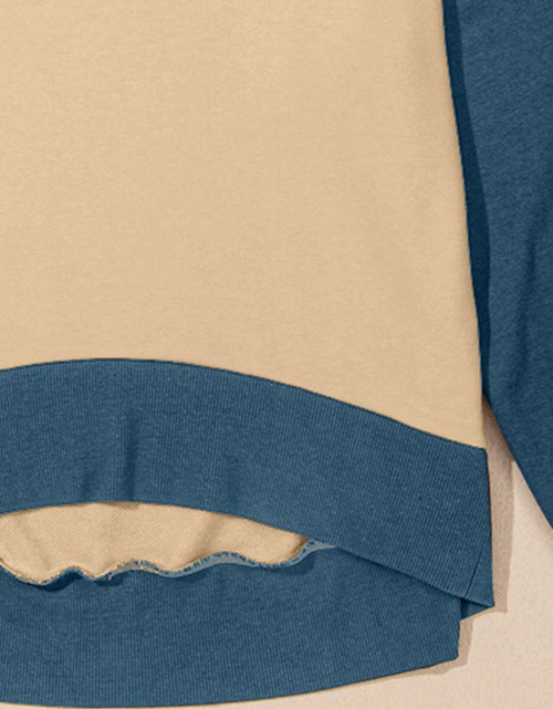 Load image into Gallery viewer, Contrast Round Neck Long Sleeve Sweatshirt
