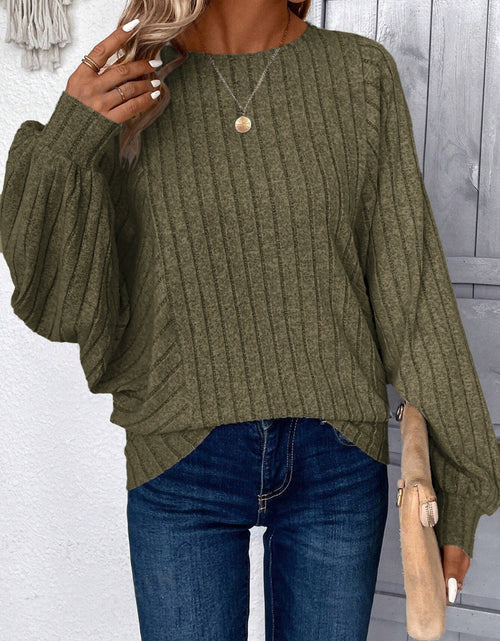 Load image into Gallery viewer, Plus Size Round Neck Batwing Sleeve T-Shirt
