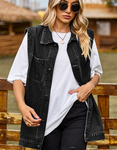 Load image into Gallery viewer, Button Down Denim Vest
