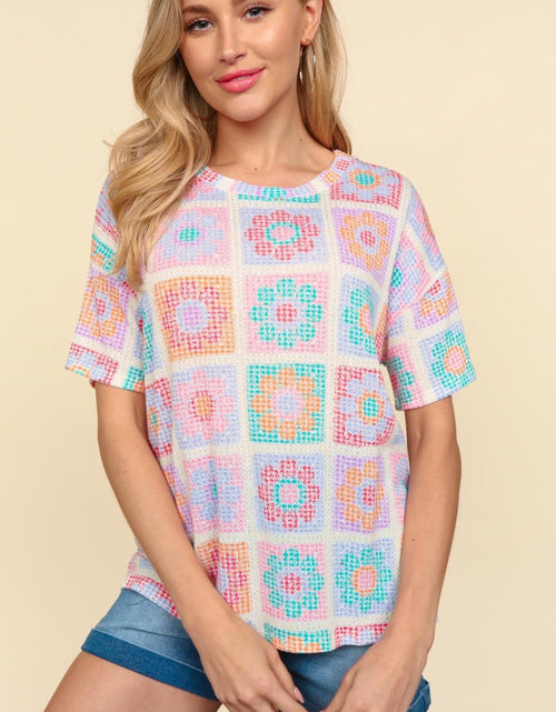 Load image into Gallery viewer, Haptics Flower Print Round Neck Short Sleeve T-Shirt

