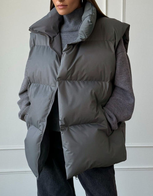 Load image into Gallery viewer, Zip Up Turtleneck Vest Coat
