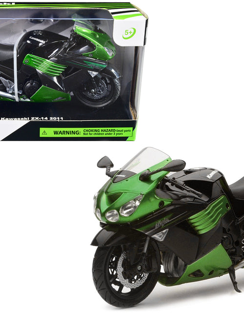 Load image into Gallery viewer, 2011 Kawasaki ZX-14 Ninja Green Motorcycle Model 1/12 by New Ray
