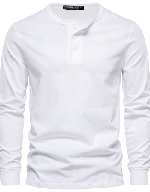 Load image into Gallery viewer, Men's Full Size Quarter Button Round Neck Long Sleeve T-Shirt Plus Size
