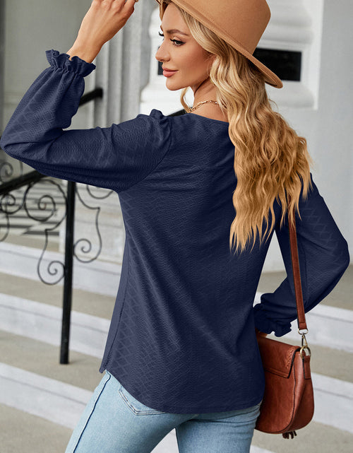 Load image into Gallery viewer, Round Neck Flounce Sleeve T-Shirt
