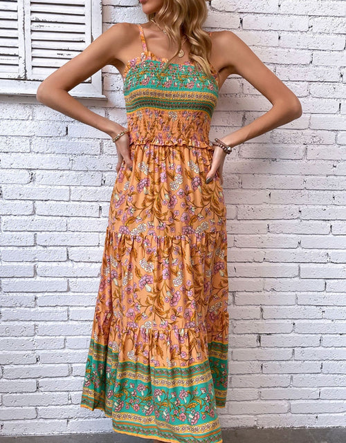 Load image into Gallery viewer, Printed Square Neck Midi Cami Dress
