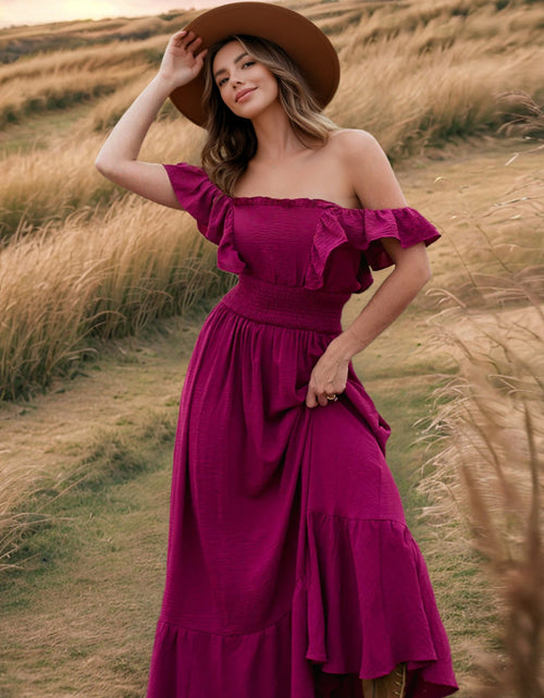 Load image into Gallery viewer, Ruffled Smocked Square Neck Maxi Dress
