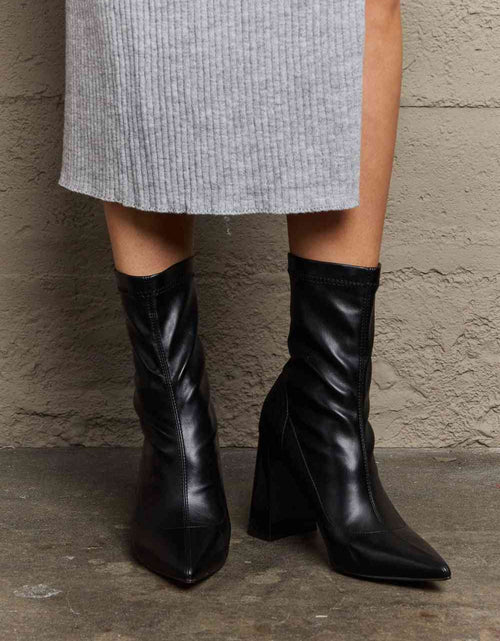Load image into Gallery viewer, Weeboo Stacy Block Heel Sock Boots
