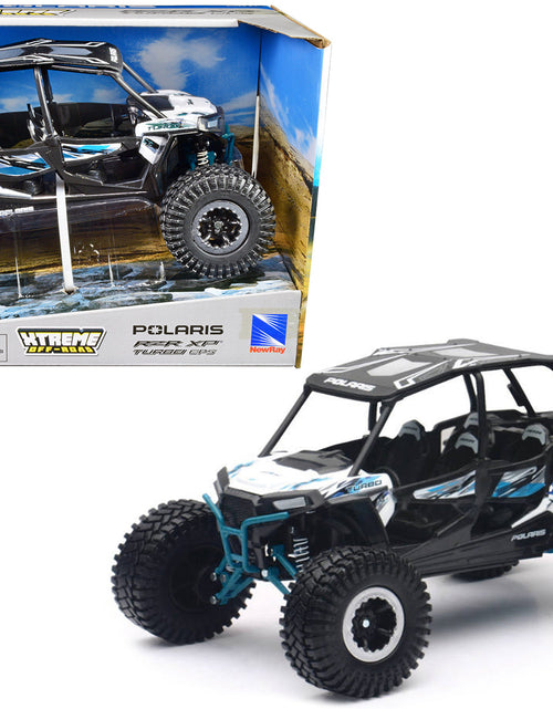Load image into Gallery viewer, Polaris RZR XP 4 Turbo EPS Sport UTV White with Graphics and Black Top "Xtreme Off-Road" Series 1/18 Diecast Model by New Ray
