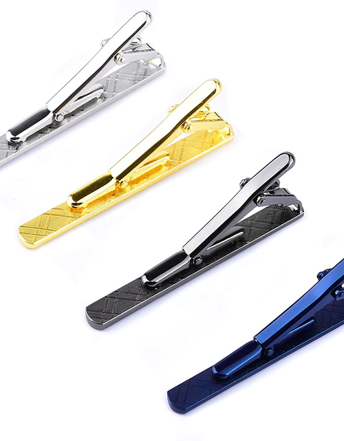 Load image into Gallery viewer, 4PCS Mens Stainless Steel Tie Clip Necktie Bar Clasp Clamp Pin Gold Black Silver
