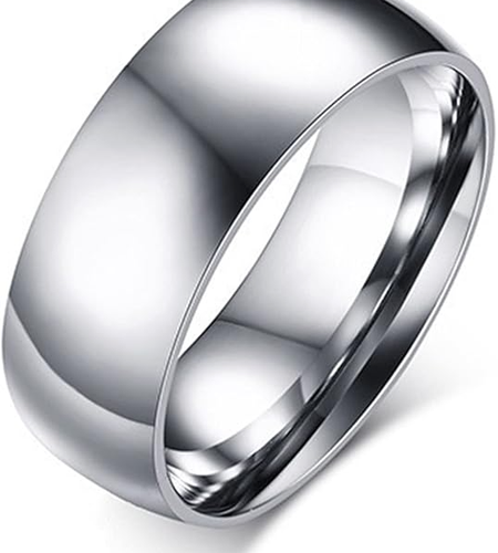 Tungsten Carbide Silver Polished Plain Wedding Band Ring 2mm 3mm 4mm 6mm 8mm 10m